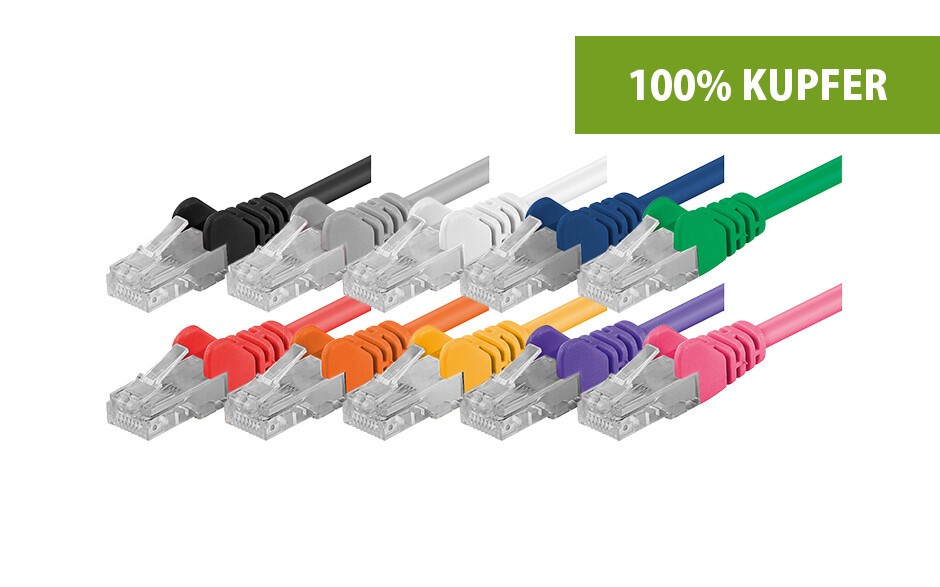 Cat 6a Netzwerkkabel - U/UTP - 100% Kupfer