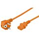 Stromkabel mit Schukostecker und Gerätebuchse C13 – Orange - 5 Meter