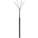 CAT6 Outdoor Netzwerkkabel, SF/UTP, AWG 23/1 (Starrleiter), 100 Meter, Schwarz, CCA