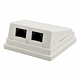 Dose Aufputz Cat. 5/ Class E zweifach, ungeschirmt, 2 x RJ45, Elfenbein