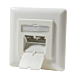 Dose Unterputz Cat. 6a/ Class E zweifach, geschirmt, 2 x RJ45 Elfenbein