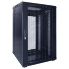 18 HE 19” Serverschrank, mit perforierter Fronttür (BxTxH) 600 x 600 x 1000mm
