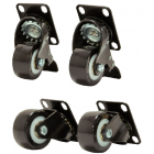 4 Stück Rollen für alle Serverschränke, 2 x Schwenk und 2 x mit Bremse