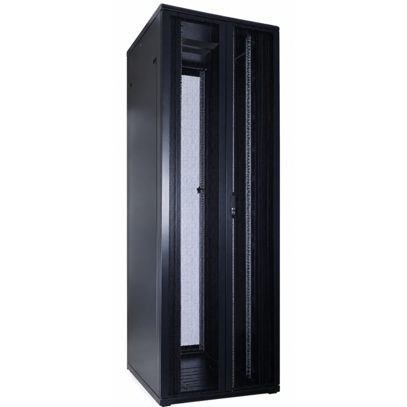 47 HE 19” Serverschrank, mit perforierten Doppelflügeltüren vorne und hinten (BxTxH) 800 x 1200 x 2200mm