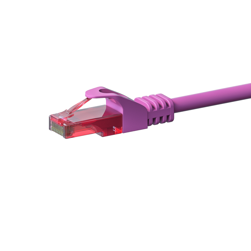 CAT6 Netzwerkkabel, U/UTP, 0.50 meter, Rosa, 100% Kupfer