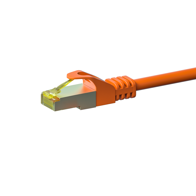 RJ45 Netzwerkkabel S/FTP (PiMF), mit CAT 7 Rohkabel, Orange, 15m
