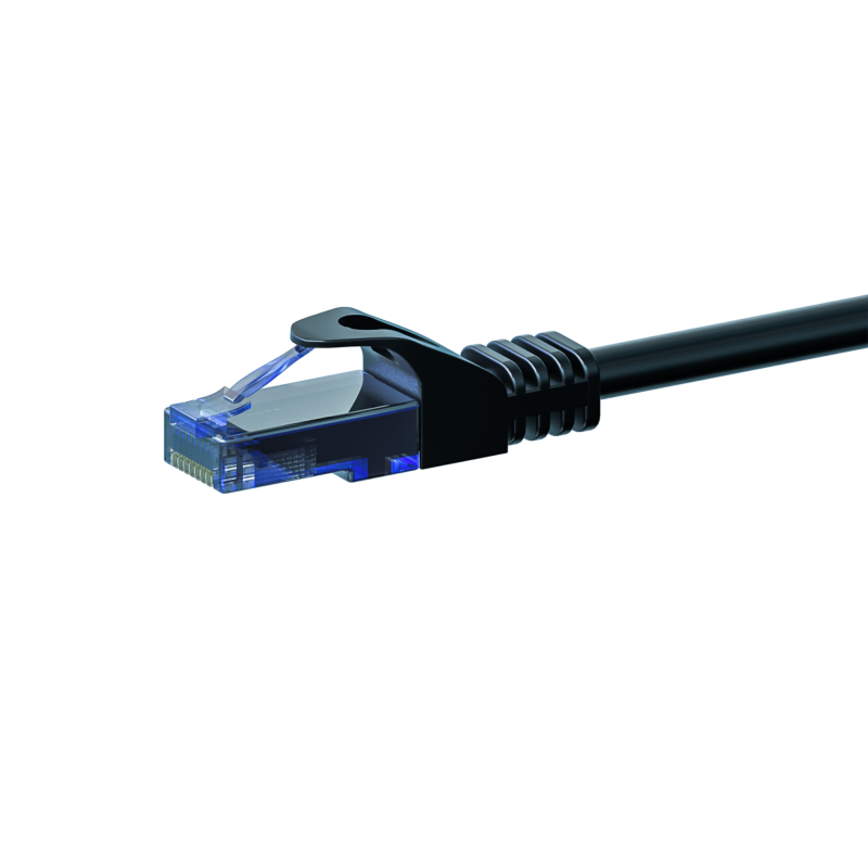 CAT6a Netzwerkkabel 100% Kupfer - U/UTP - 0,15 Meter - Schwarz
