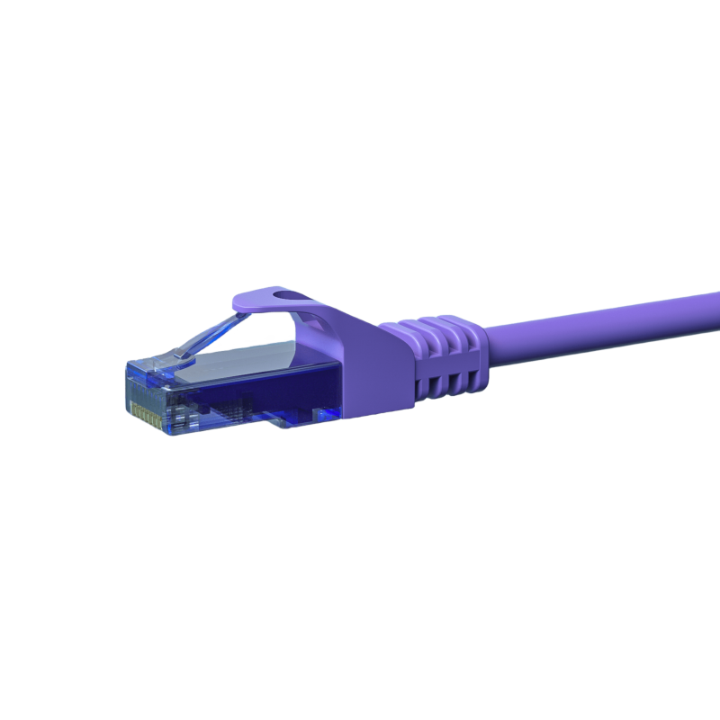 CAT6a Netzwerkkabel 100% Kupfer - U/UTP - 0,15 Meter - Violett