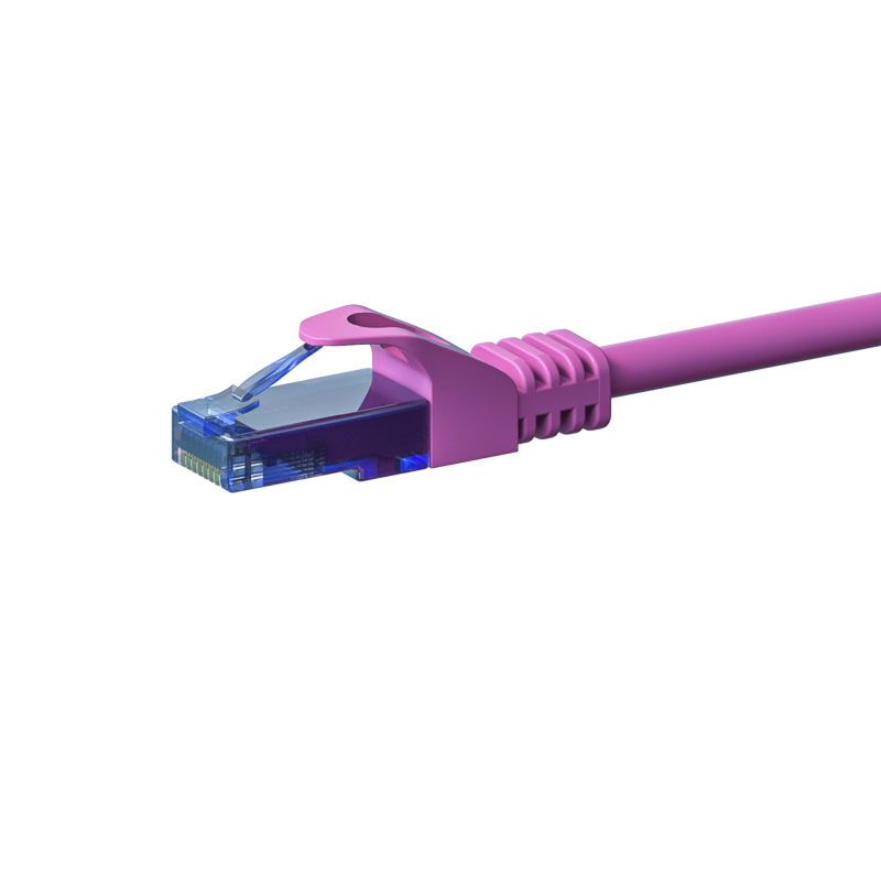 CAT6a Netzwerkkabel 100% Kupfer - U/UTP - 0,50 Meter - Rosa