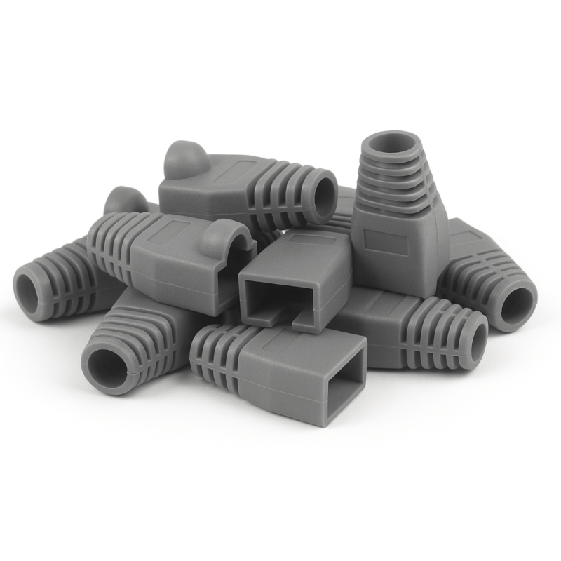 DANICOM RJ45 Kabeltülle Grau Groß - 10 Stück