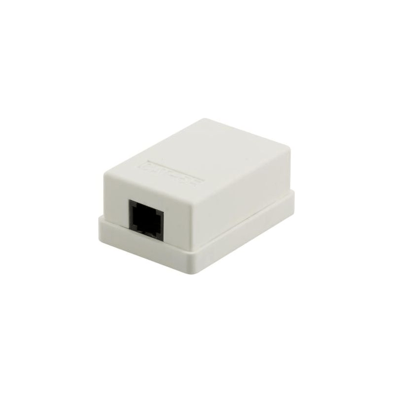 Dose Aufputz Cat. 5/ Class E einfach, ungeschirmt, 1 x RJ45, Elfenbein