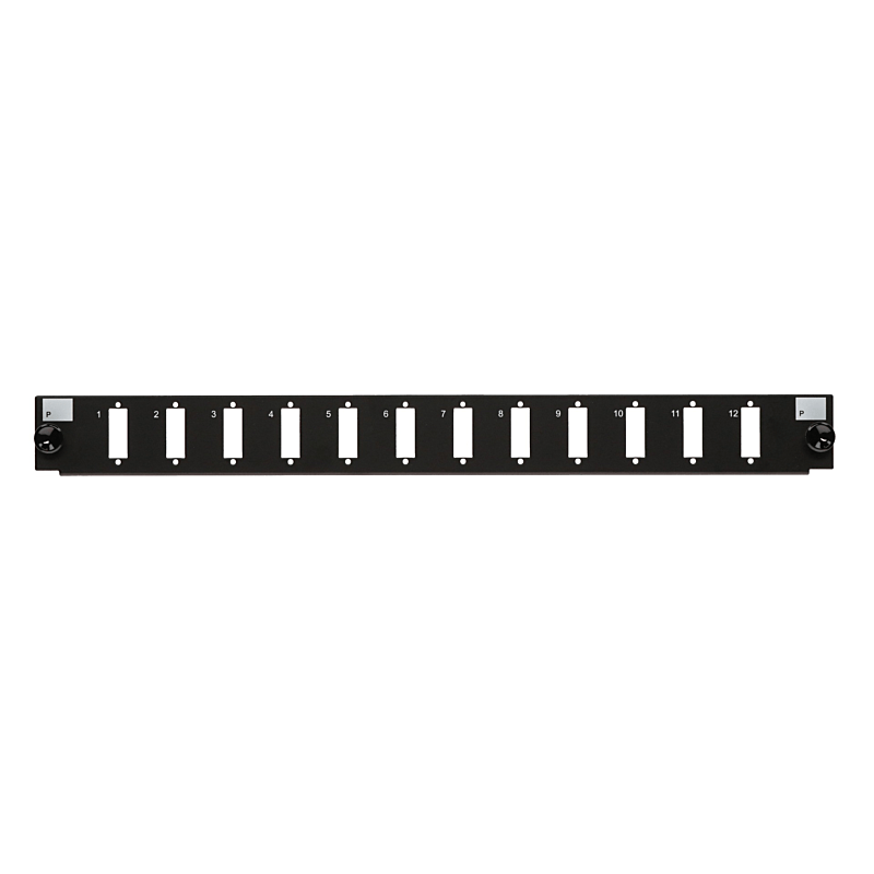 Front LC/SC 12 Ports, schwarz Quad/Duplex für 19" Spleißbox