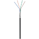 CAT6 Outdoor Netzwerkkabel, S/FTP, AWG 23/1 (Starrleiter), 100 Meter, Schwarz, CCA
