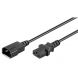 Verlängerungskabel mit Schukostecker und Adapter – C13 auf C14 – Schwarz –1 Meter