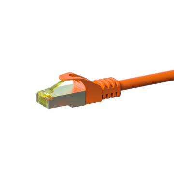 RJ45 Netzwerkkabel S/FTP (PiMF), mit CAT 7 Rohkabel, Orange, 5m