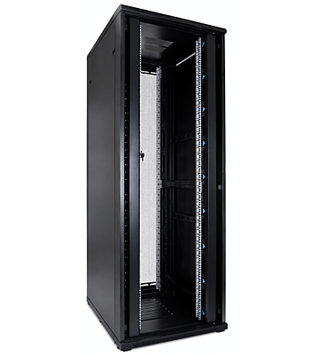 47 HE 19” Serverschrank, mit perforierter Doppelflügeltüren vorne und hinten (BxTxH) 800 x 800 x 2200mm 