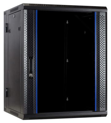 18 HE Serverschrank, wendbares Wandgehäuse mit Glastür (BxTxH) 600 x 600 x 1000mm