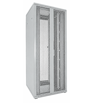 42 HE 19" Serverschrank, mit perforierten Doppelflügeltüren vorne und hinten, Weiß, (BxTxH) 800x800x2000mm