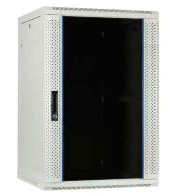 27 HE Serverschrank, Wandgehäuse mit Glastür (BxTxH) 600 x 600 x 1400mm weiß 