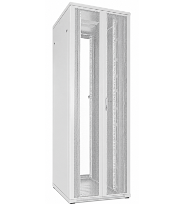 47 HE 19" Serverschrank, mit perforierten Doppelflügeltüren vorne und hinten, Weiß, (BxTxH) 800x1000x2200mm