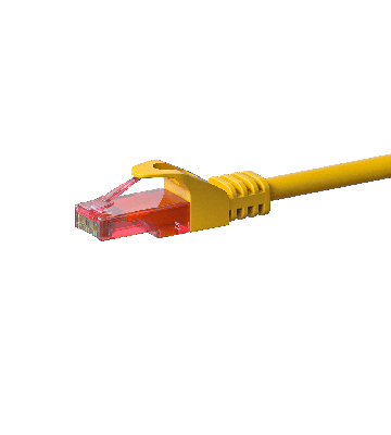 CAT6 Netzwerkkabel, U/UTP, 0,25 Meter, Gelb, 100% Kupfer