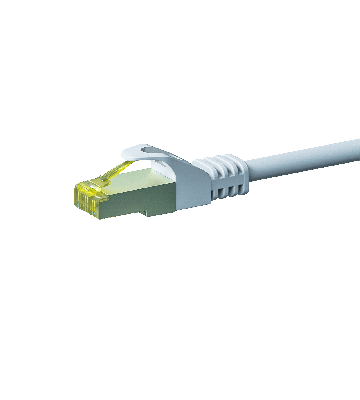 RJ45 Netzwerkkabel S/FTP (PiMF), mit CAT 7 Rohkabel, Weiß, 7,50m