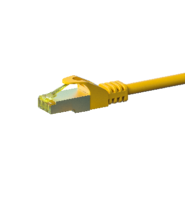 RJ45 Netzwerkkabel S/FTP (PiMF), mit CAT 7 Rohkabel, Gelb, 0,50m