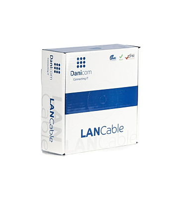 CAT5e Netzwerkkabel, U/UTP, AWG 24/1 (Starrleiter), 100 Meter, Grau, CCA