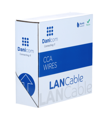 CAT5e Netzwerkkabel, F/UTP, AWG 24/1 (Starrleiter), 100 Meter, Grau, CCA
