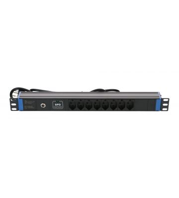 19" Schweizer Steckdosenleiste Surge Protection Device - 8-fach