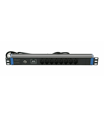 19" Schweizer Steckdosenleiste Surge Protection Device - 8-fach