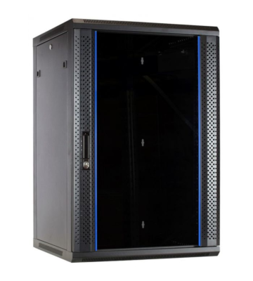 22 HE Serverschrank, Wandgehäuse mit Glastür (BxTxH) 600 x 600 x 1200mm