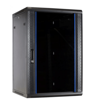 27 HE Serverschrank, Wandgehäuse mit Glastür (BxTxH) 600 x 600 x 1400mm 