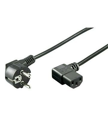  Stromkabel mit Schukostecker und Gerätebuchse C13 – Schwarz - 2 Meter