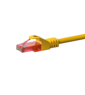 CAT6 Netzwerkkabel, U/UTP, 1 meter, Gelb, 100% Kupfer