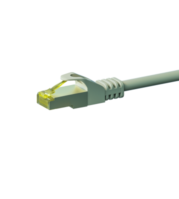 RJ45 Netzwerkkabel S/FTP (PiMF), mit CAT 7 Rohkabel, Grau, 0,25m
