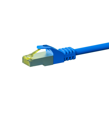 RJ45 Netzwerkkabel S/FTP (PiMF), mit CAT 7 Rohkabel, Blau, 7,50m