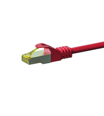 RJ45 Netzwerkkabel S/FTP (PiMF), mit CAT 7 Rohkabel, Rot, 1m