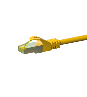 RJ45 Netzwerkkabel S/FTP (PiMF), mit CAT 7 Rohkabel, Gelb, 0,25m