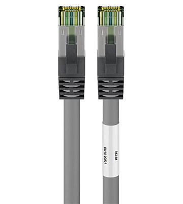 RJ45 Netzwerkkabel S/FTP (PiMF), mit CAT 8 Rohkabel, Grau, 1m