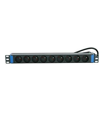 19” Steckdosenleiste 9-Fach mit Erdungsstift