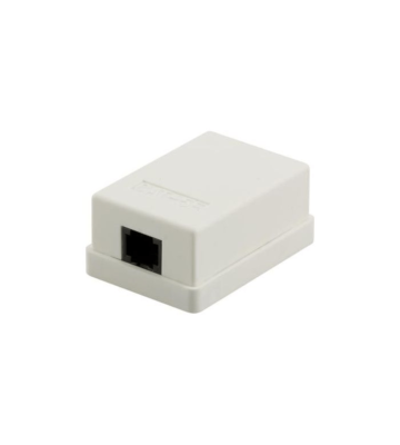 Dose Aufputz Cat. 5/ Class E einfach, ungeschirmt, 1 x RJ45, Elfenbein