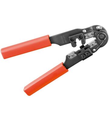 Crimp Zange für RJ 45 Stecker mit Kabelschneider und Abisolierer