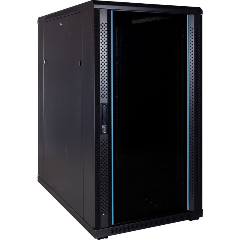 22 HE 19” Serverschrank, mit Glastür (BxTxH) 600 x 1000 x 1200mm