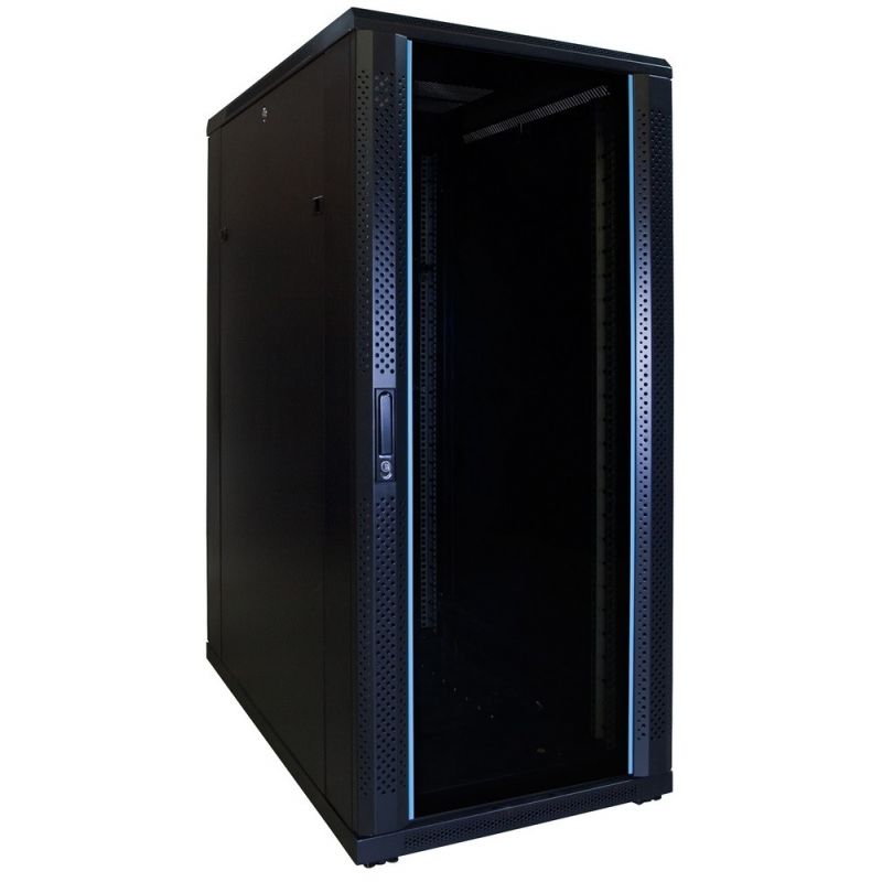 27 HE 19” Serverschrank, mit Glastür (BxTxH) 600 x 1000 x 1400mm