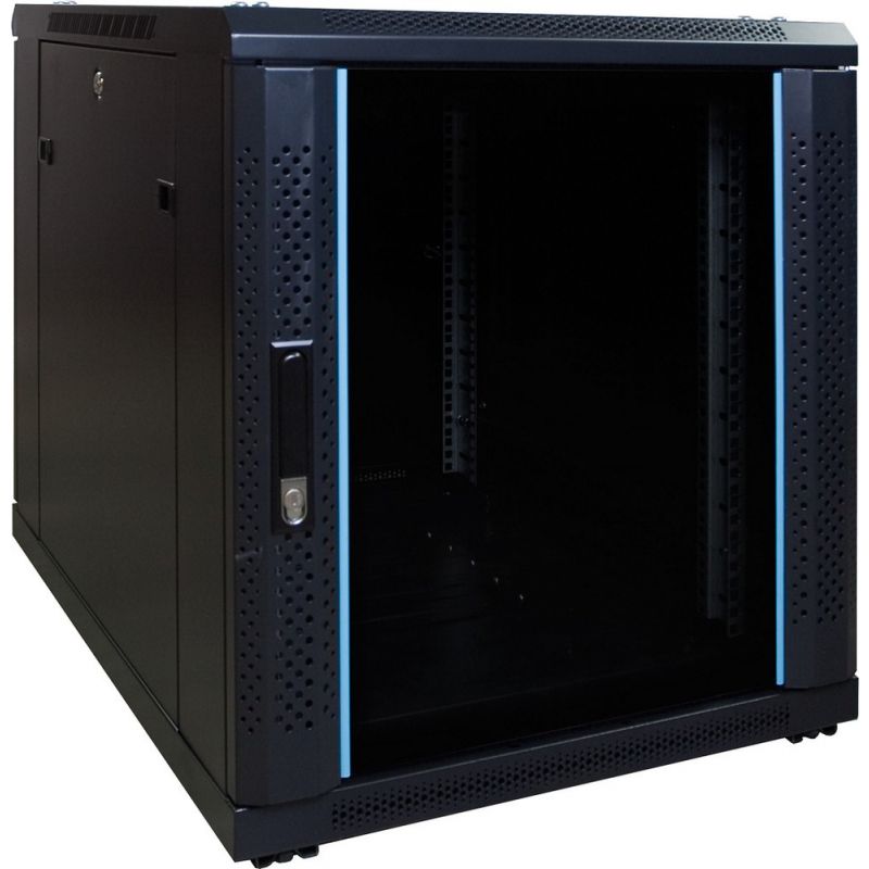 12 HE, kleiner Serverschrank, mit Glastür (BxTxH) 600 x 600 x 720 mm
