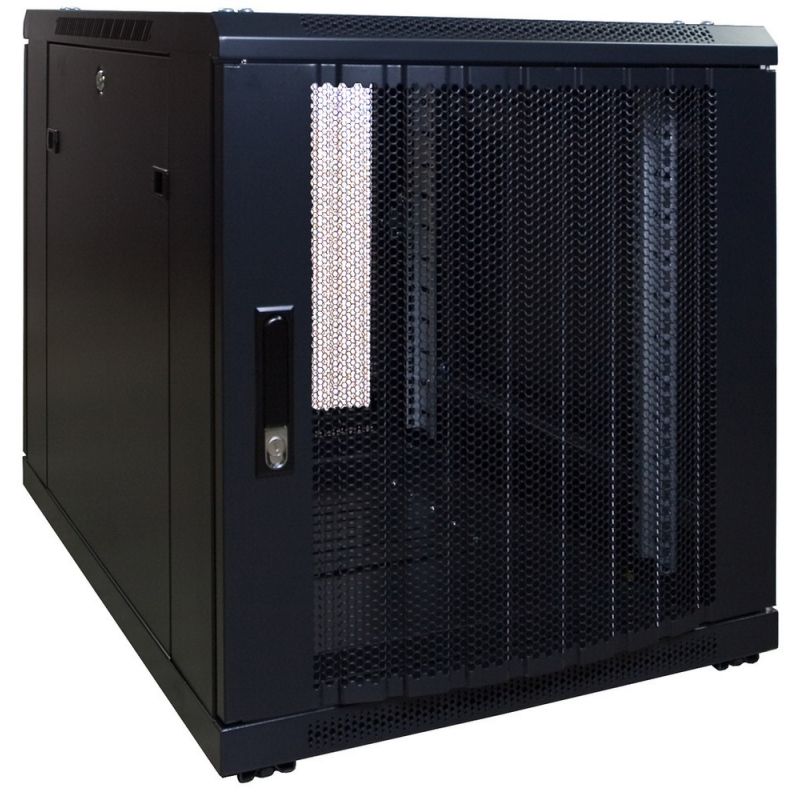 12 HE, kleiner Serverschrank, mit perforierter Fronttür (BxTxH) 600 x 600 x 720 mm