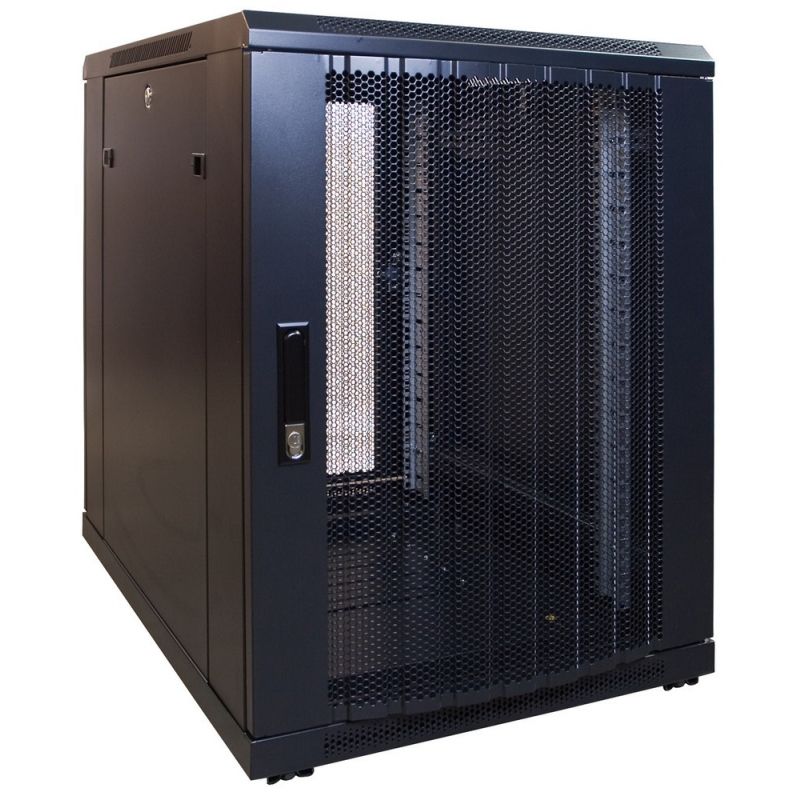 15 HE, kleiner Serverschrank, mit perforierter Fronttür (BxTxH) 600 x 800 x 860 mm