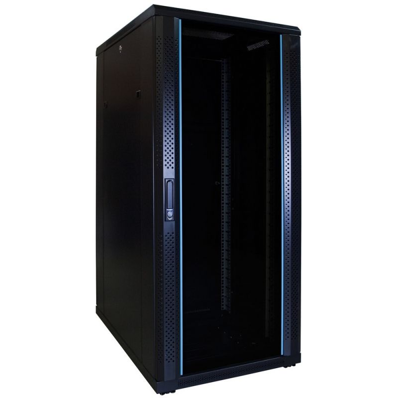 27 HE 19” Serverschrank, mit Glastür (BxTxH) 600 x 800 x 1400mm