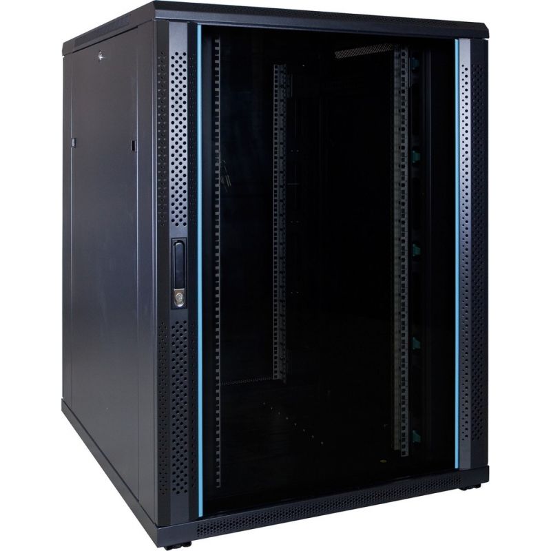 22 HE 19” Serverschrank, mit Glastür (BxTxH) 800 x 1000 x 1200mm